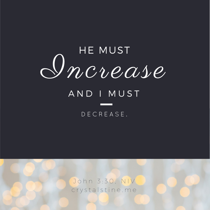 Christ must increase, but I must